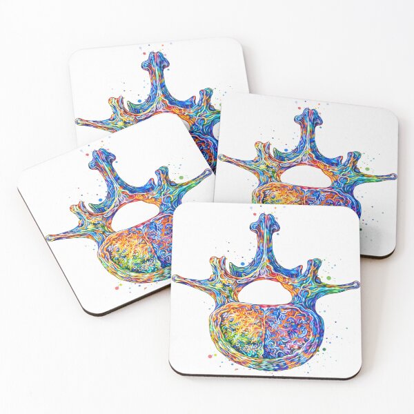Item preview, Colorful Vertebra Anatomy Watercolor Art designed and sold by drmekcrafts.