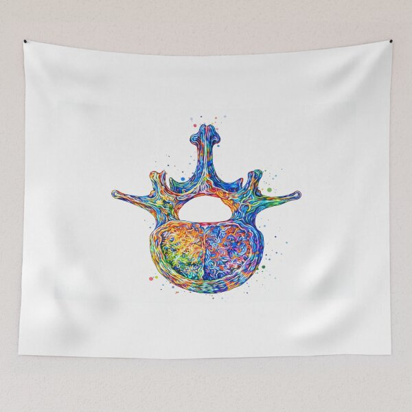 Item preview, Colorful Vertebra Anatomy Watercolor Art designed and sold by drmekcrafts.