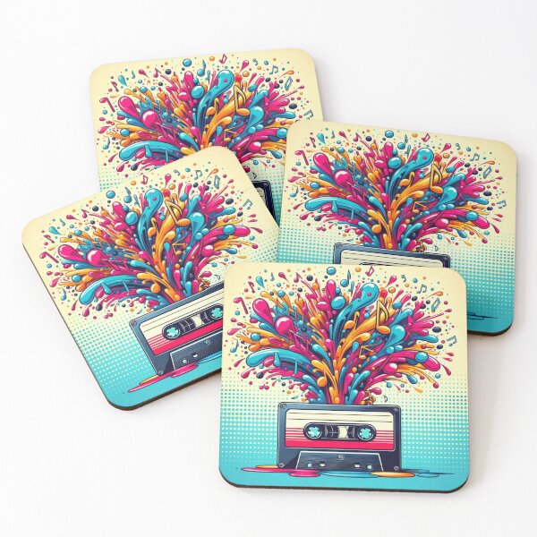 Item preview, Cassette Burst – Retro Music Explosion designed and sold by Dogandesighn.