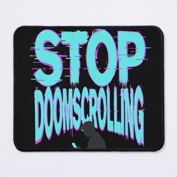 Item preview, Stop Doomscrolling Glitch Shirt | Cyberpunk Anti News Anxiety Tee designed and sold by GeniePixel.
