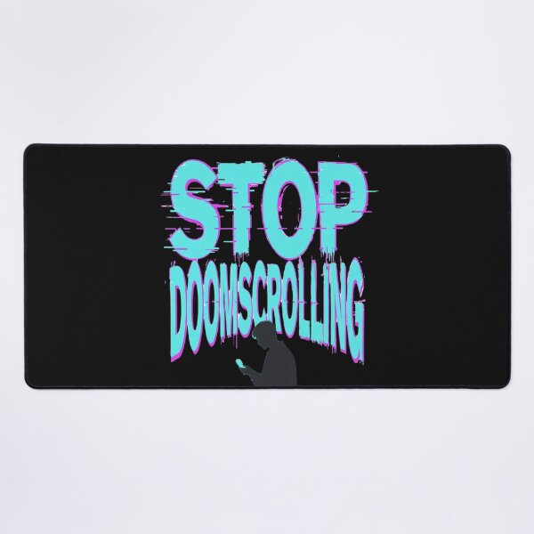 Item preview, Stop Doomscrolling Glitch Shirt | Cyberpunk Anti News Anxiety Tee designed and sold by GeniePixel.