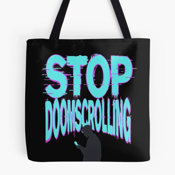 Item preview, Stop Doomscrolling Glitch Shirt | Cyberpunk Anti News Anxiety Tee designed and sold by GeniePixel.
