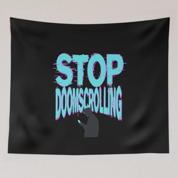 Item preview, Stop Doomscrolling Glitch Shirt | Cyberpunk Anti News Anxiety Tee designed and sold by GeniePixel.
