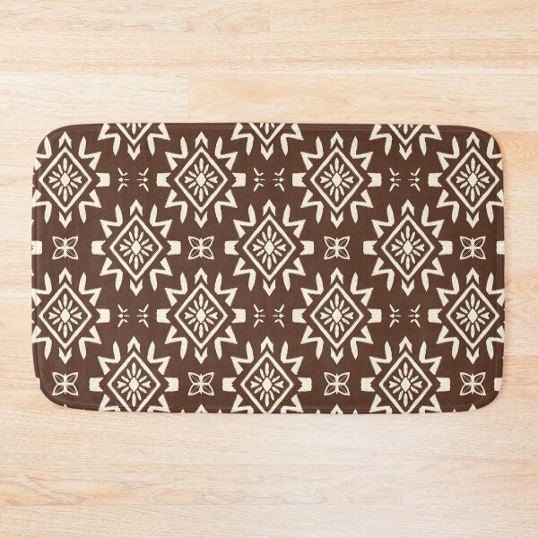 Item preview, Brown Boho Geometric Seamless Pattern, Southwestern Aztec Digital Paper, Indigo Tribal Textile Design, Folk Block Print Fabric Pattern, Bohemian Repeat Tile designed and sold by FRH Design ⭐⭐⭐⭐⭐.