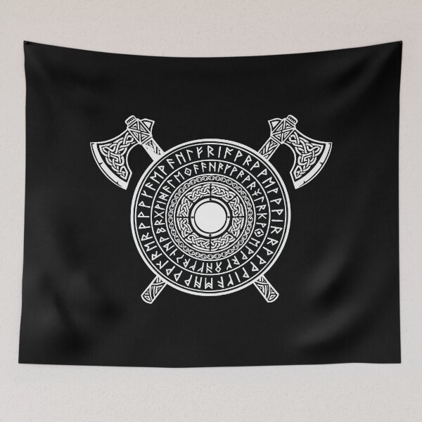 Item preview, Viking Rune Shield and Norse Cross Axes designed and sold by PixelStudioBe.