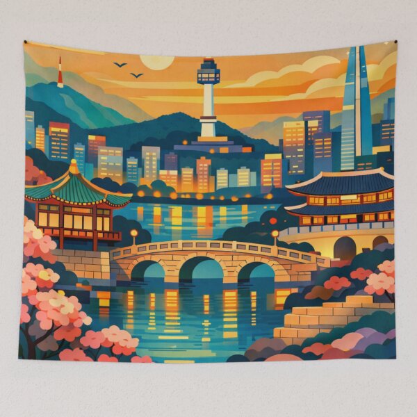 Item preview, Seoul Travel Poster designed and sold by MatthewHeights.