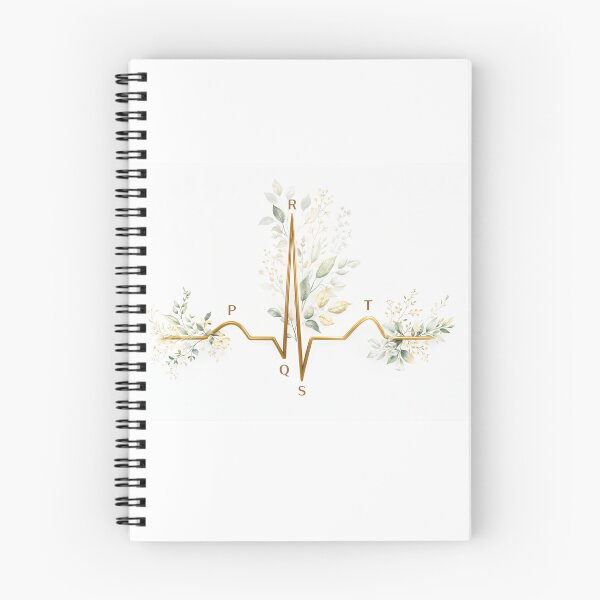 Item preview, Floral ECG Heartbeat Medical Illustration designed and sold by drmekcrafts.