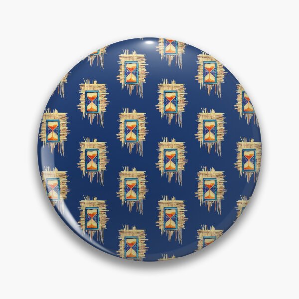 Item preview, Pixel Mosaic Hourglass on Woven Straw Background designed and sold by VauxelleArt.