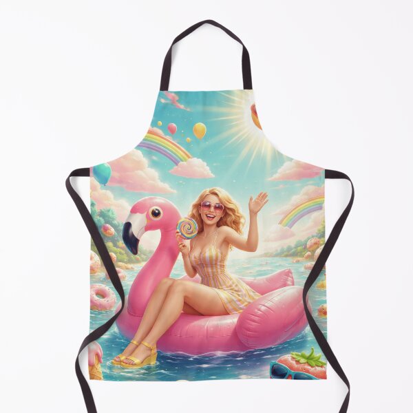 Item preview, Radiant Summer Dream: Blonde Beauty on Flamingo Float Amidst Sweet Whimsy designed and sold by Jason123za.