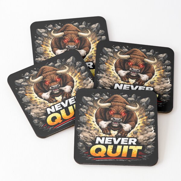 Item preview, Never Quit Charging Bull – Relentless Motivation Power Illustration designed and sold by the-dovlat.