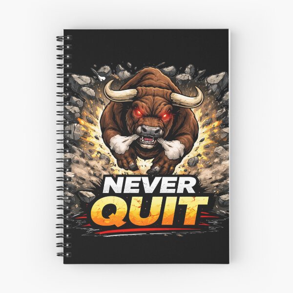 Item preview, Never Quit Charging Bull – Relentless Motivation Power Illustration designed and sold by the-dovlat.
