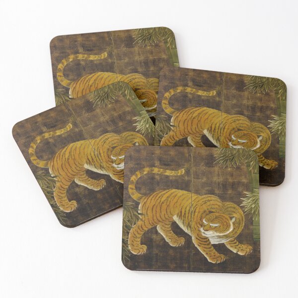Item preview, Japanese Tiger in Bamboo Grove Vintage Gold Leaf Screen designed and sold by Vicky Brago-Mitchell®.