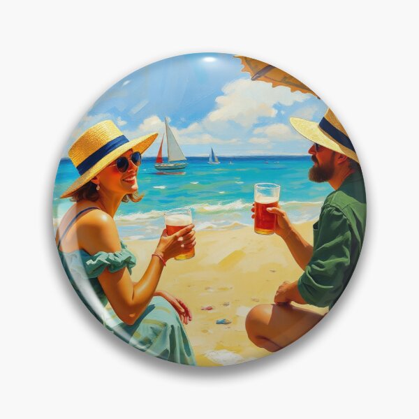 Item preview, People drinking beer on the beach. designed and sold by oldMastersofart.