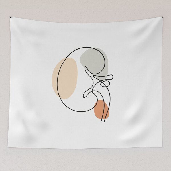 Item preview, Minimal Kidney Anatomy Line Art designed and sold by drmekcrafts.