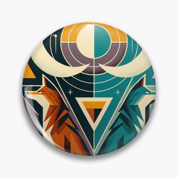 Item preview, Geometric Fox and Wolf Totem designed and sold by InkSmithery.