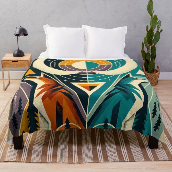 Item preview, Geometric Fox and Wolf Totem designed and sold by InkSmithery.