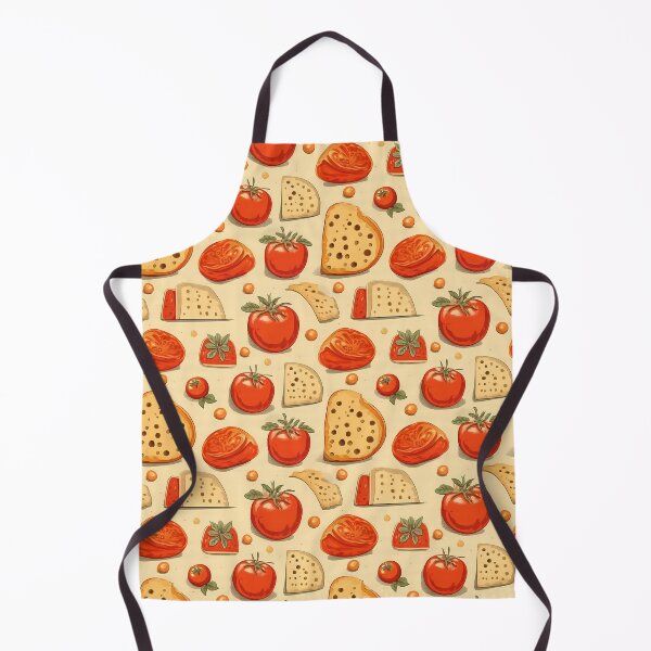 Item preview, Tomato and Cheese Pattern – Cute Food Illustration Seamless Kitchen Design designed and sold by NegarinFashions.
