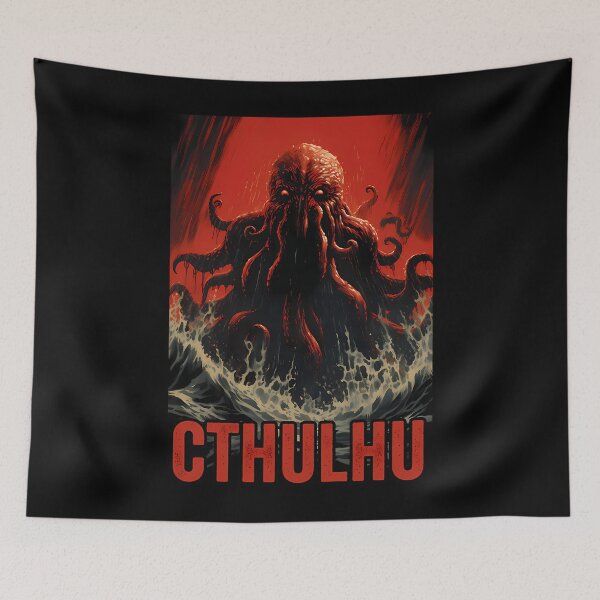 Aperçu de l'œuvre L'Appel de Cthulhu Mythe Kthulhu La Mort de Lovecraft créée et vendue par KRIPTABOZZ.