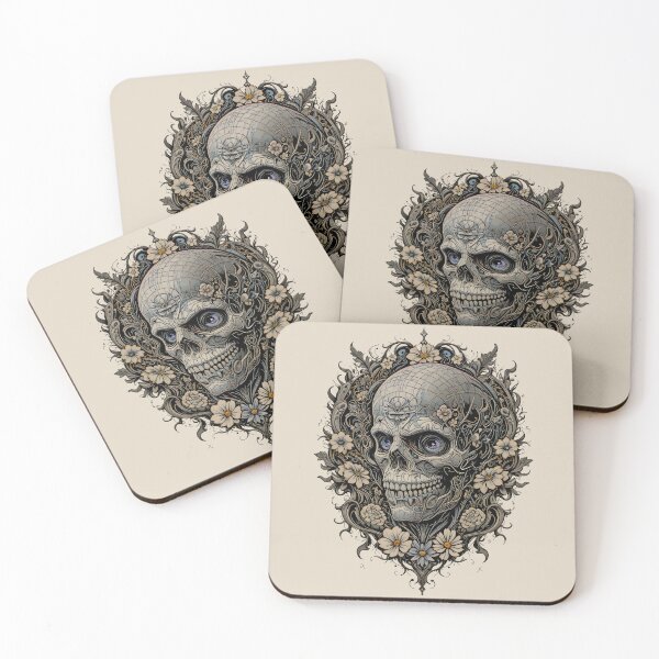 Item preview, Ornate Floral Skull - Victorian Gothic Art Nouveau Day of the Dead Illustration designed and sold by Amplify-n-Co.