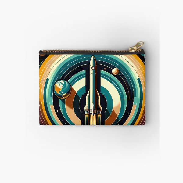 Item preview, Retro Rocket Launch Geometric Space Illustration designed and sold by InkSmithery.