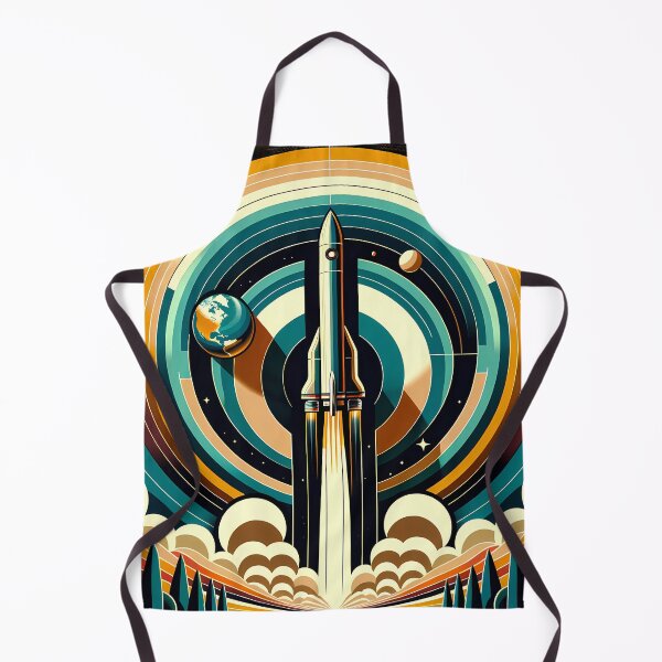 Item preview, Retro Rocket Launch Geometric Space Illustration designed and sold by InkSmithery.