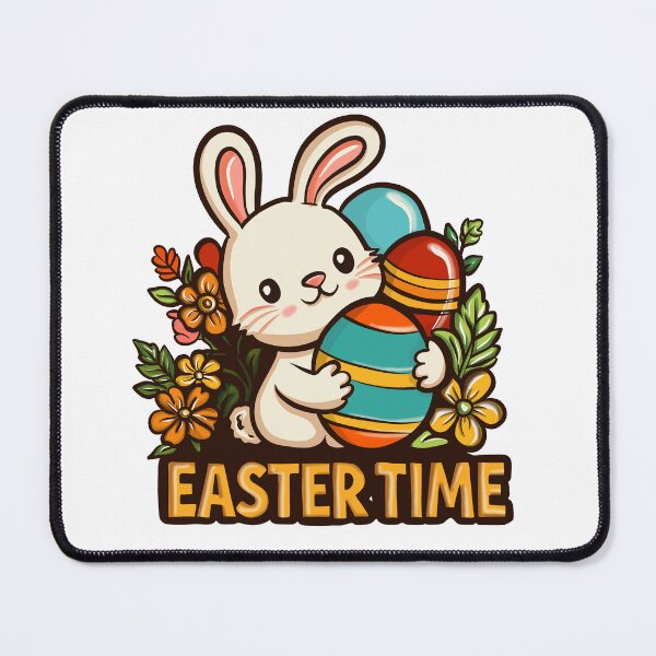 Item preview, Cute Kawaii Easter Bunny Hugging Colorful Easter Egg designed and sold by CinthyaNovae.
