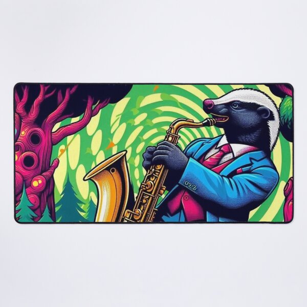 Item preview, Jazz in the Forest – Saxophone Badger & Bunny Listener designed and sold by Dogandesighn.