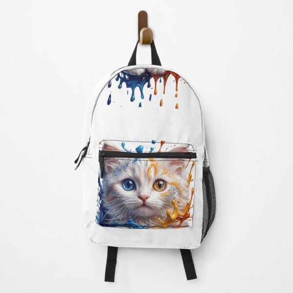 Item preview, Blue & Gold Heterochromia Cat Paint Splash – Cute Artistic Kitten Illustration designed and sold by Serjames.