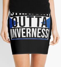 Straight Outta Inverness Retro Style - Gift For An Inverness From Scotland , Design Has The Scottish Flag Embedded Mini Skirt