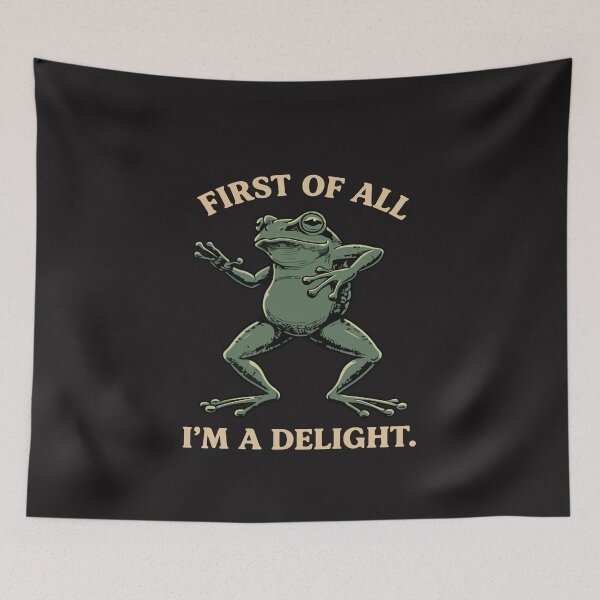 Item preview, First of All I'm a Delight Funny Frog Retro Sarcastic Animal Humor Design   designed and sold by kiralynstration.