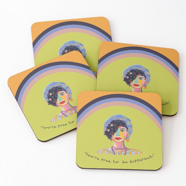 Item preview, You're Free To Be Different – Colorful Abstract Woman Portrait Sticker designed and sold by StickerHaven29.