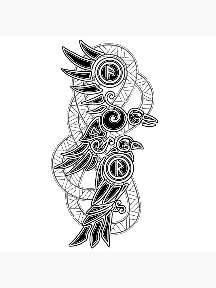 tatuaje de huginn y muninn