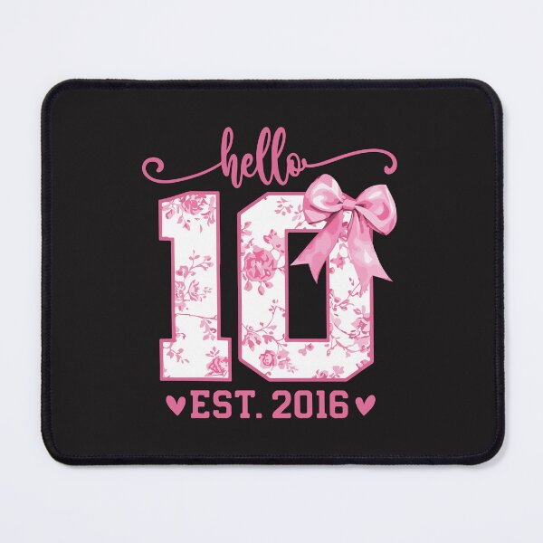 Item preview, Hello Ten Est 2016 10th Birthday Coquette Bow Cute Girl Birthday Celebration Design designed and sold by kiralynstration.