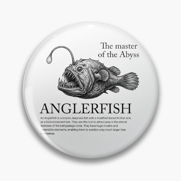 Item preview, Deep Sea Anglerfish Engraving Master of the Abyss Art Print designed and sold by MotionBanana Art.