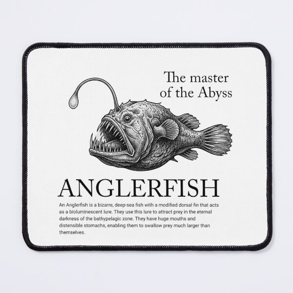 Item preview, Deep Sea Anglerfish Engraving Master of the Abyss Art Print designed and sold by MotionBanana Art.