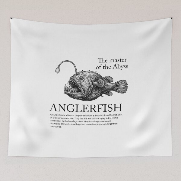 Item preview, Deep Sea Anglerfish Engraving Master of the Abyss Art Print designed and sold by MotionBanana Art.