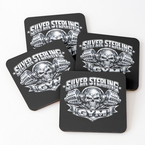 Item preview, Silver Sterling Gym Chrome Skull – Hardcore Weightlifting Fitness Design designed and sold by GarnerSupplyCo.