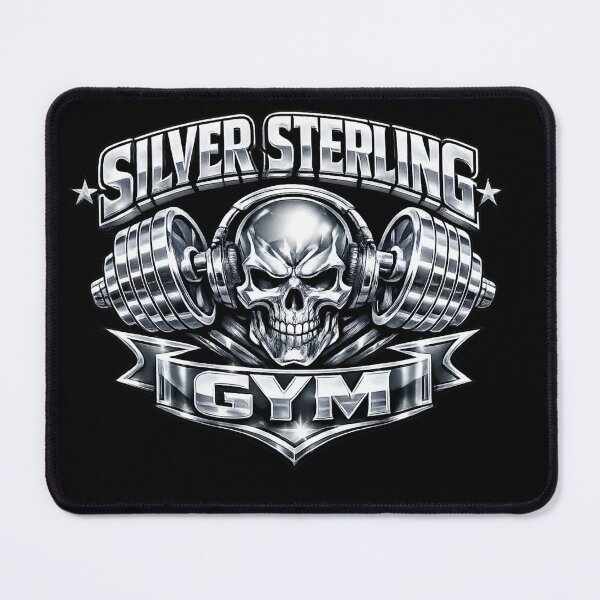 Item preview, Silver Sterling Gym Chrome Skull – Hardcore Weightlifting Fitness Design designed and sold by GarnerSupplyCo.