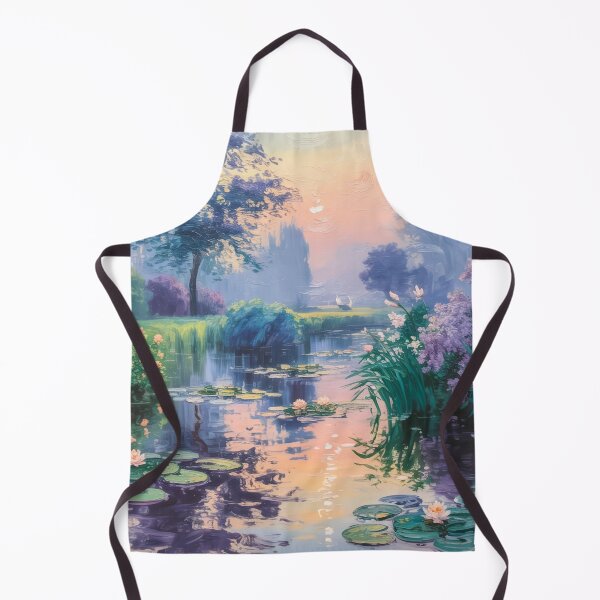 Item preview, Impressionist Water Lily Landscape – Monet Inspired Morning Garden Art Print designed and sold by Tamas Das.
