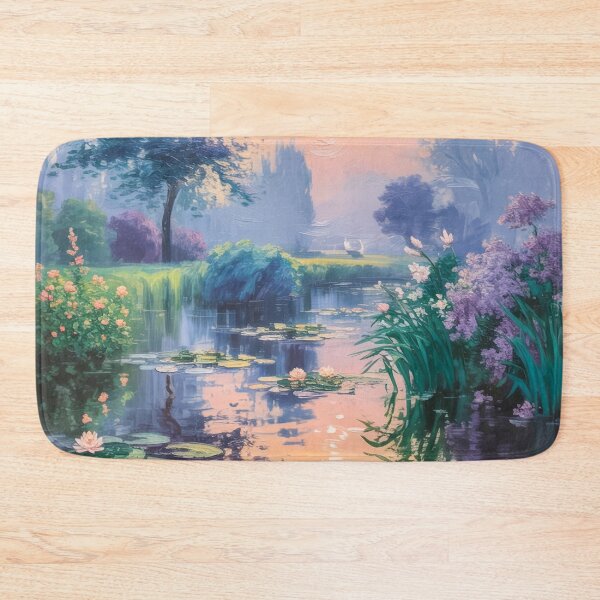 Item preview, Impressionist Water Lily Landscape – Monet Inspired Morning Garden Art Print designed and sold by Tamas Das.