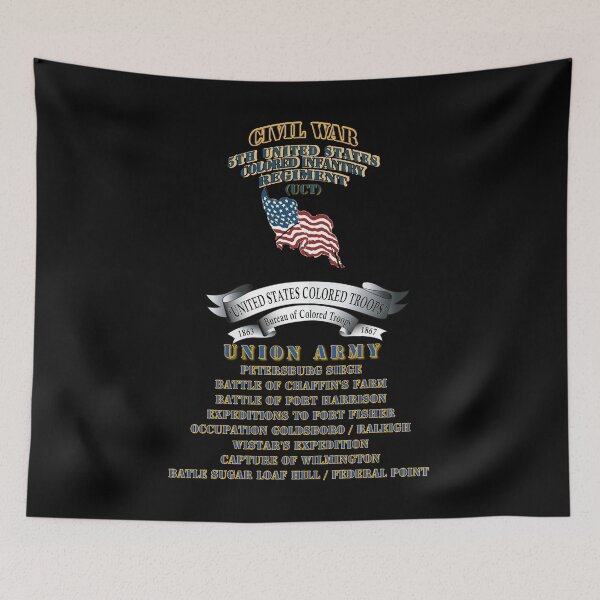 Item preview, Civil War - 5th United States Colored Infantry Regiment with USCT Bureau Banner - USA X 300 designed and sold by Military Insignia Products.