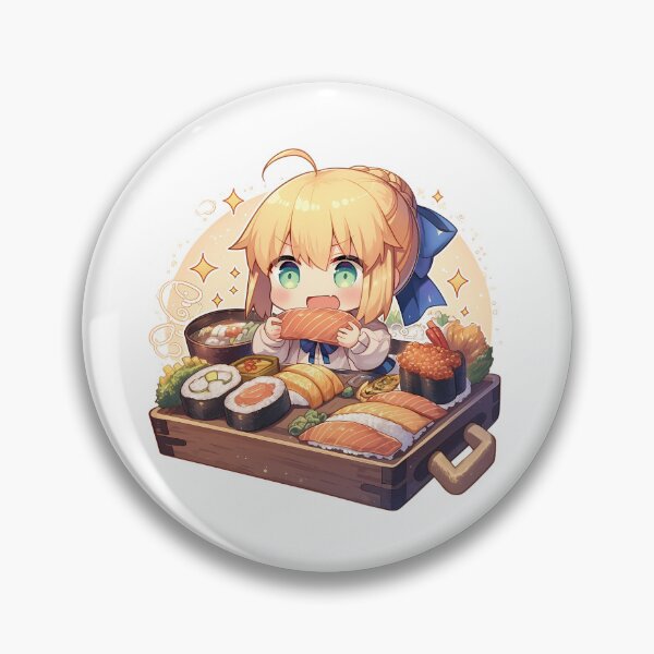Item preview, Saber Fate Stay Night Chibi Sushi Bento Sparkles designed and sold by Spraykart.