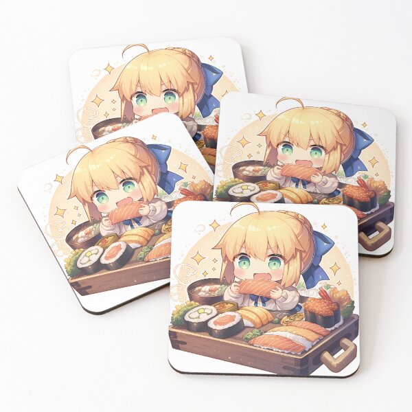 Item preview, Saber Fate Stay Night Chibi Sushi Bento Sparkles designed and sold by Spraykart.