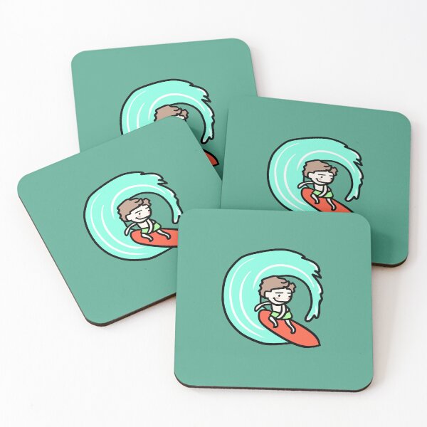 Item preview, Cute Little Boy Surfing Giant Blue Wave designed and sold by ubborn.