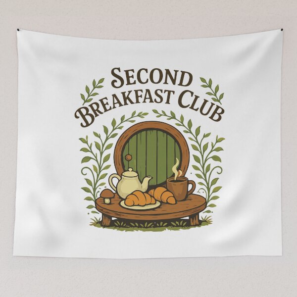 Item preview, Second Breakfast Club Retro Cottagecore Brunch Bakery Lover Aesthetic Design designed and sold by kiralynstration.