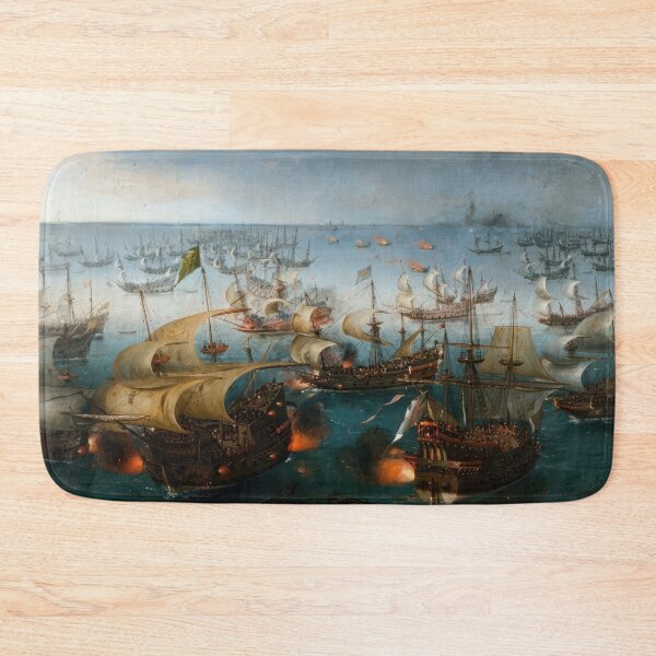 Item preview, Battle with the Spanish Armada Dramatic Naval Painting designed and sold by TheSoulOfArt.