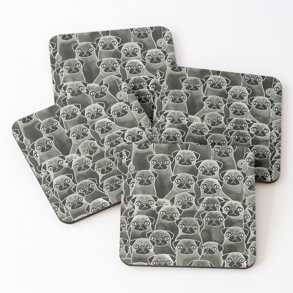 Item preview, Cute Monochromatic Watercolor Pug Grumble Dog Graphic designed and sold by Imaginationbeyond.