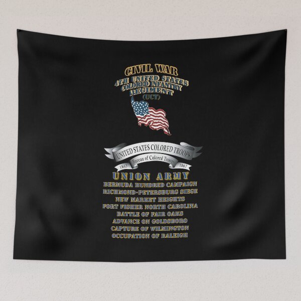 Item preview, Civil War - 4th United States Colored Infantry Regiment with USCT Bureau Banner - USA X 300 designed and sold by Military Insignia Products.