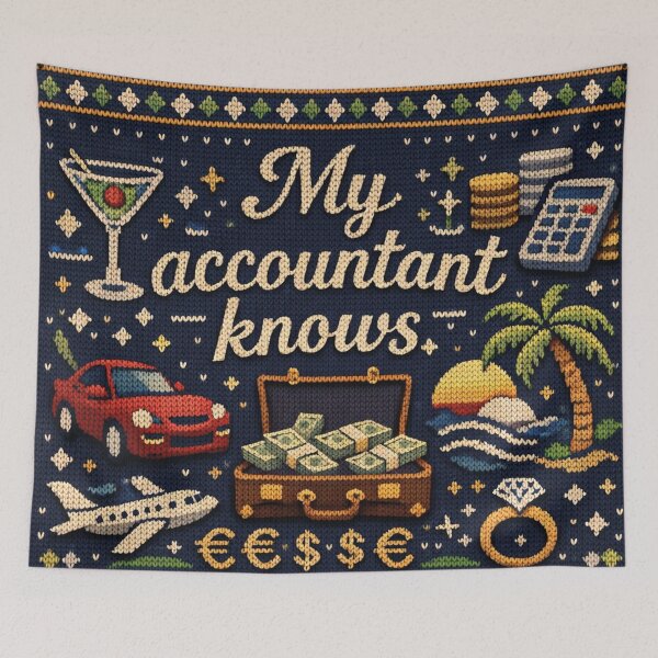 Item preview, My Accountant Knows Funny Finance Knitting Design designed and sold by Mauswohn.
