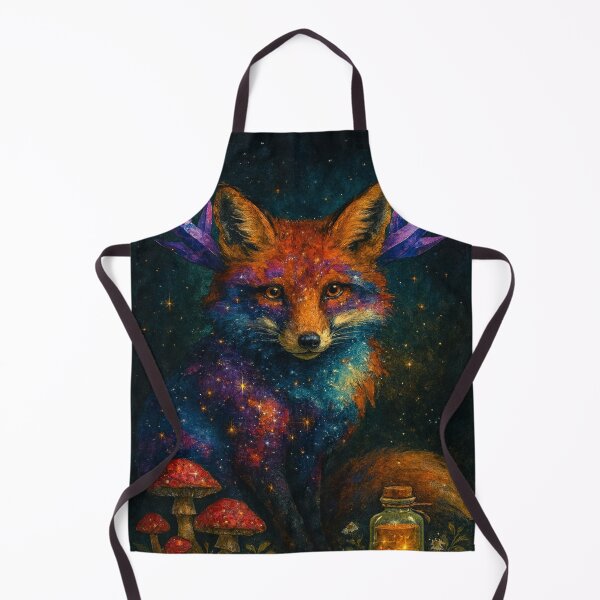 Item preview, Cosmic Fox with Crystal Antlers – Mystical Galaxy Animal Art designed and sold by myforestfog.